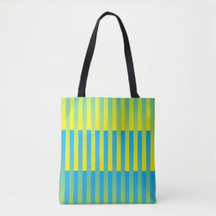 Blau-Gelbgrün gestreiftes Muster Tasche