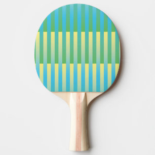 Blau-Gelbgrün gestreiftes Muster Tischtennis Schläger
