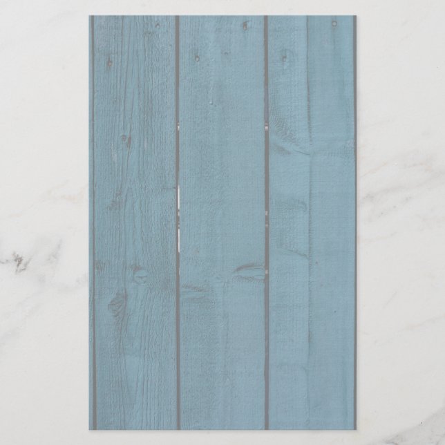 Blau gemalte hölzerne Planken Briefpapier (Vorderseite)