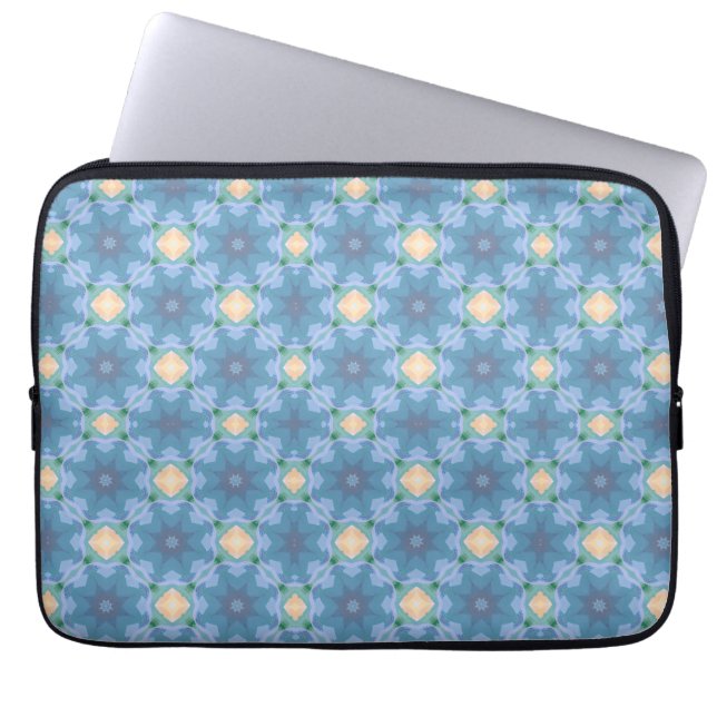 Blau gemustert laptopschutzhülle (Vorderseite)
