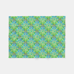 Blau geometrisch und braun Fleece Blanket