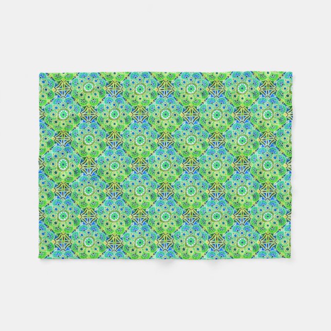 Blau geometrisch und braun Fleece Blanket (Vorderseite (Horizontal))