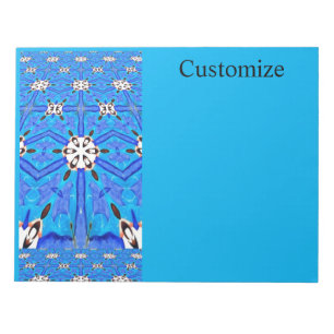 blau geometrisch weiß notizblock