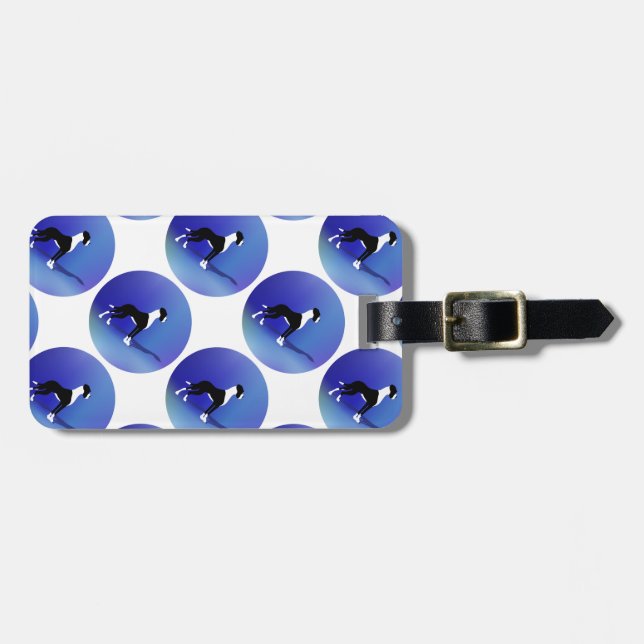 Blau Gepäckanhänger (Vorderseite horizontal)