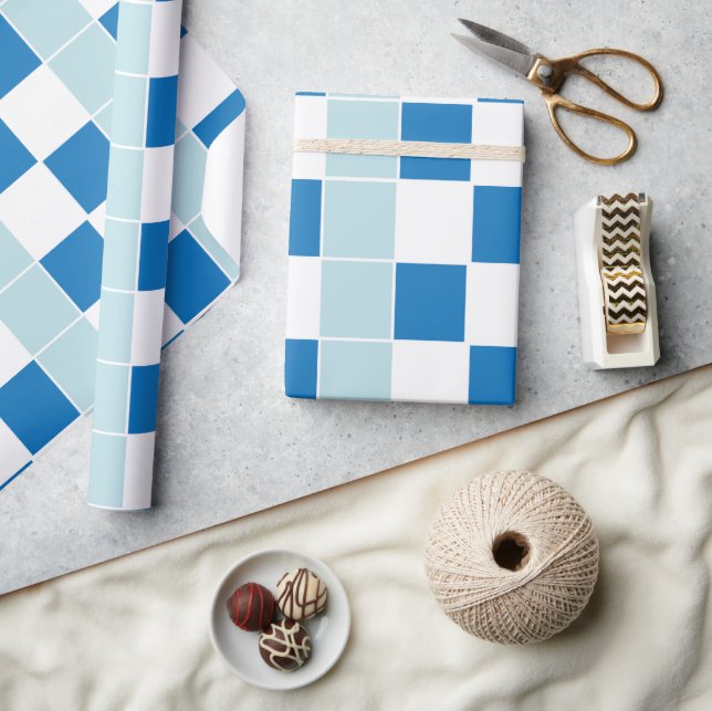blau geprüft geschenkpapier (Kunsthandwerk)