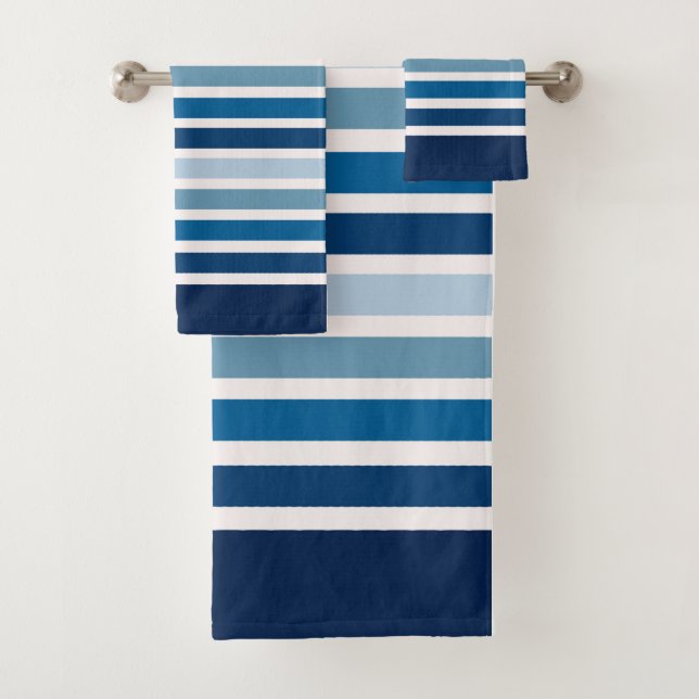 blau gestreift  badhandtuch set (Insitu)