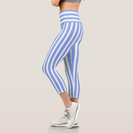 blau gestreift capri leggings