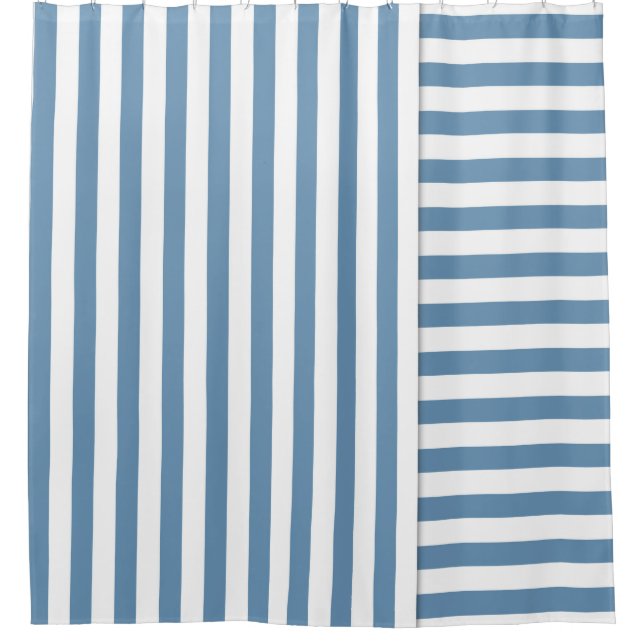 blau gestreift duschvorhang (Vorderseite)