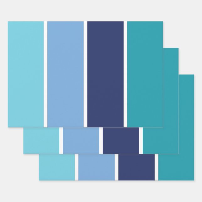 blau gestreift geschenkpapier set (Set)