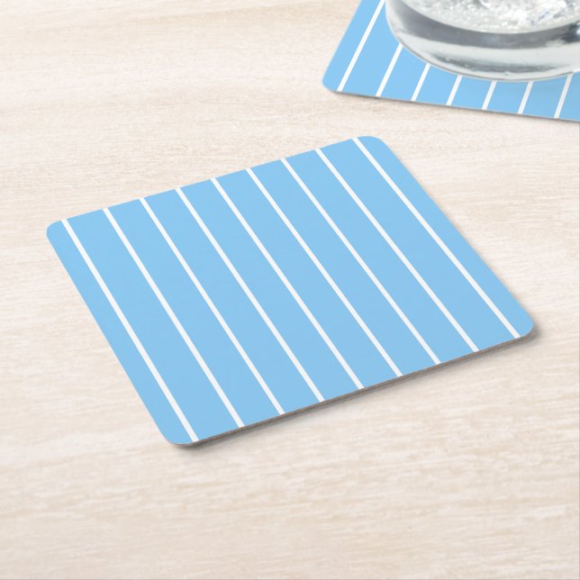 blau gestreift rechteckiger pappuntersetzer (angewinkelt)