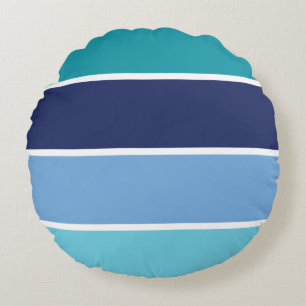 blau gestreift rundes kissen