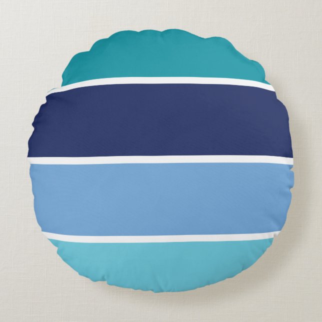 blau gestreift rundes kissen (Vorderseite)