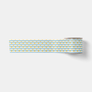 Blau gestreifte Gold-Sonnenstrahl-Schleife - S Satinband