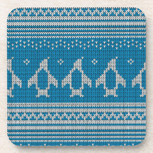 Blau gestrickter Hintergrund Getränkeuntersetzer