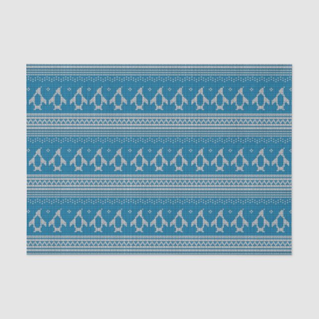 Blau gestrickter Hintergrund Seidenpapier (Vorderseite)