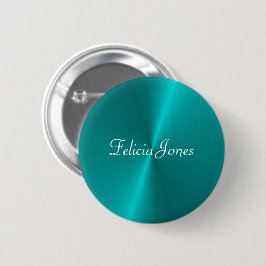 Blau glänzende Imitate Metal-Monogramm Button