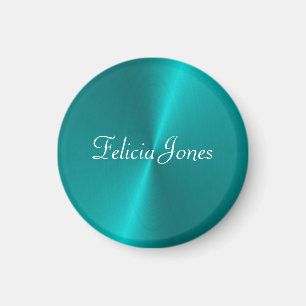 Blau glänzende Imitate Metal-Monogramm Magnet