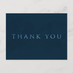 Blau glänzende, künstliche Folie Glam moderne DANK Postkarte