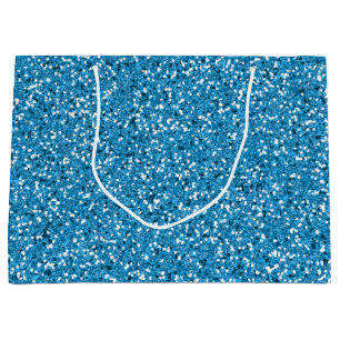 Blau-Glitzer-Muster Aussehen Große Geschenktüte