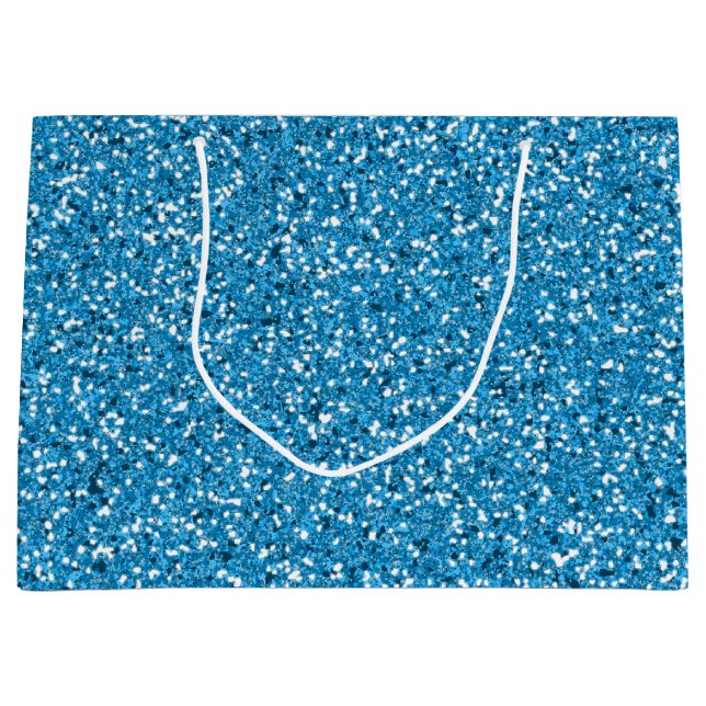 Blau-Glitzer-Muster Aussehen Große Geschenktüte (Vorderseite)