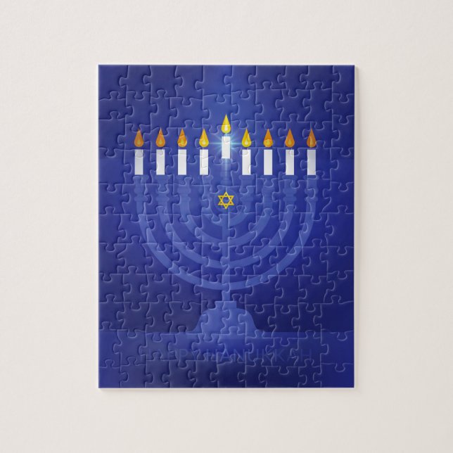 Blau glücklich hanukkah (Vertikal)