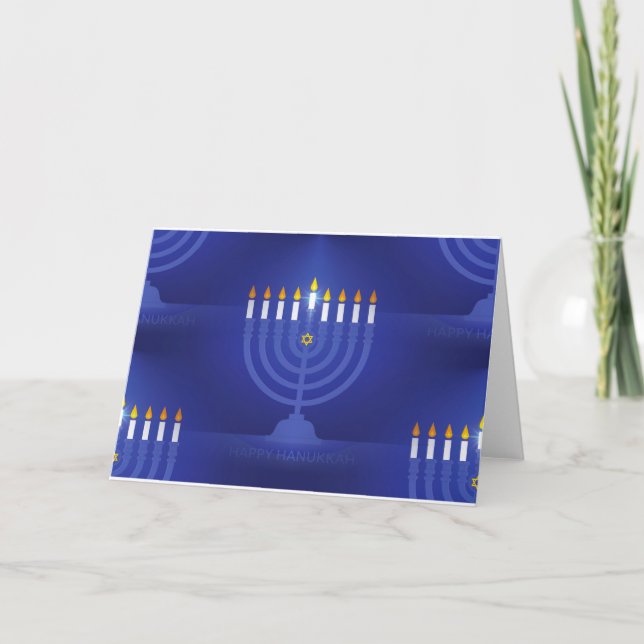 Blau glücklich hanukkah feiertagskarte (Vorderseite)