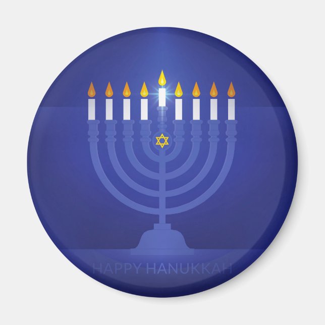 Blau glücklich hanukkah magnet (Vorne)