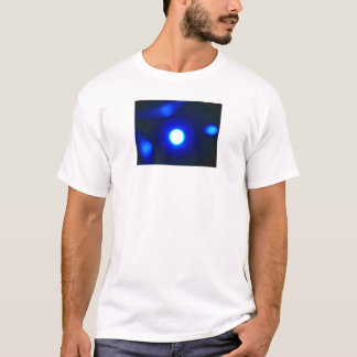 "Blau glüht" weißer T - Shirt