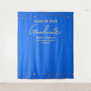 BLAU Gold Class 2024 Hintergrundkulisse Abschlussf Wandteppich