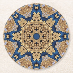 Blau Gold Deko Papier Untersetzer