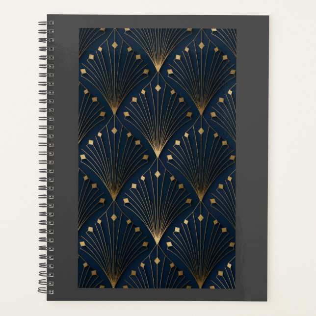 Blau-Gold-Dekorationsmuster Planer (Vorderseite)
