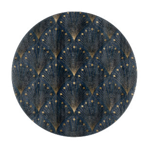 Blau-Gold-Dekorationsmuster Schneidebrett