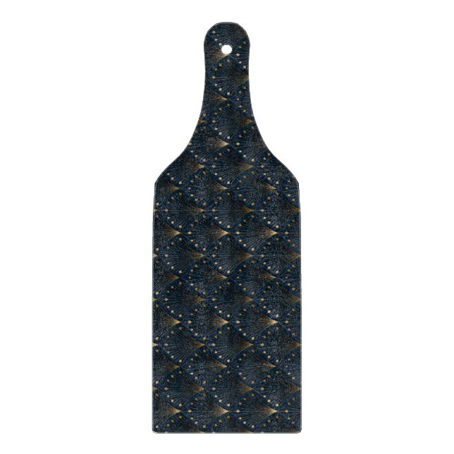 Blau-Gold-Dekorationsmuster Schneidebrett (Vorderseite)