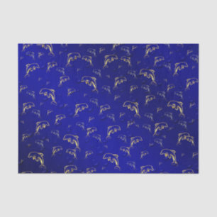 Blau, Gold, Delfin, Fisch, Natur, Wasser, Design, Seidenpapier