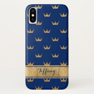 Blau, Gold krönt Case-Mate iPhone X Fall Hülle