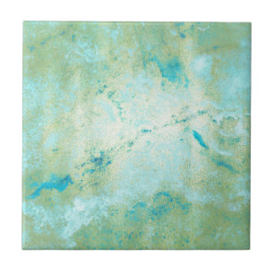 Blau & Gold Moderne Mramorierte Abstrakte Marmor S Fliese