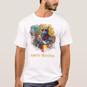 *~* BLAU GOLD Schlagzeuger Cool Cat AP91 DRUMMER T-Shirt