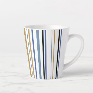 Blau Gold und Weiß Strand Farbstreifen Milchtasse
