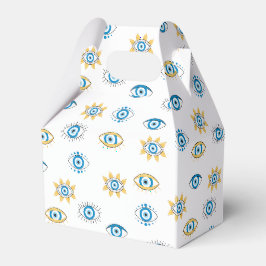 Blau-, Gold- und Weißgriechisch-Auge-Mati-Muster Geschenkschachtel