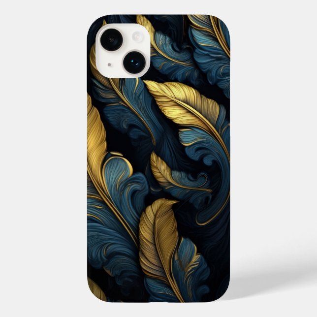 Blau - Goldblättern Case-Mate iPhone 14 Plus Hülle (Rückseite)