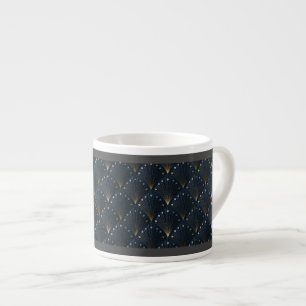 Blau-goldenes Dekorationsmuster Espressotasse