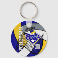 Blau, Grau, Gelb und Weiß-Volleyball 🏐 Design