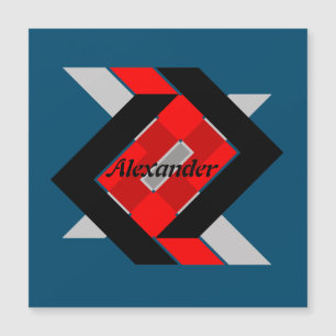Blau-Grau-geometrisch personalisiert Magnetkarte