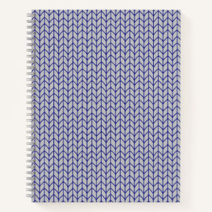 BLAU-GRAU-GESTRICKT 21,59cm x 27,94cm Spiralblock Notizbuch