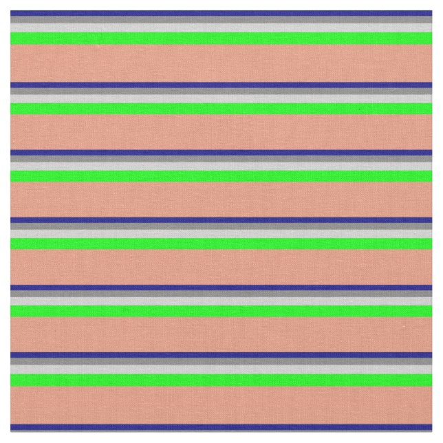 Blau, grau, leicht grau, Limon und dunkellachsfarb Stoff (Nahaufnahme)