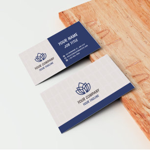 Blau Grau Minimalistisches Modernes Firmenlogo Visitenkarte