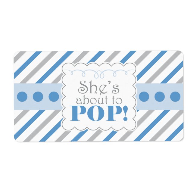 Blau & Grau Sie ist dabei, Wasser-Flasche-Etikett  (Vorne)