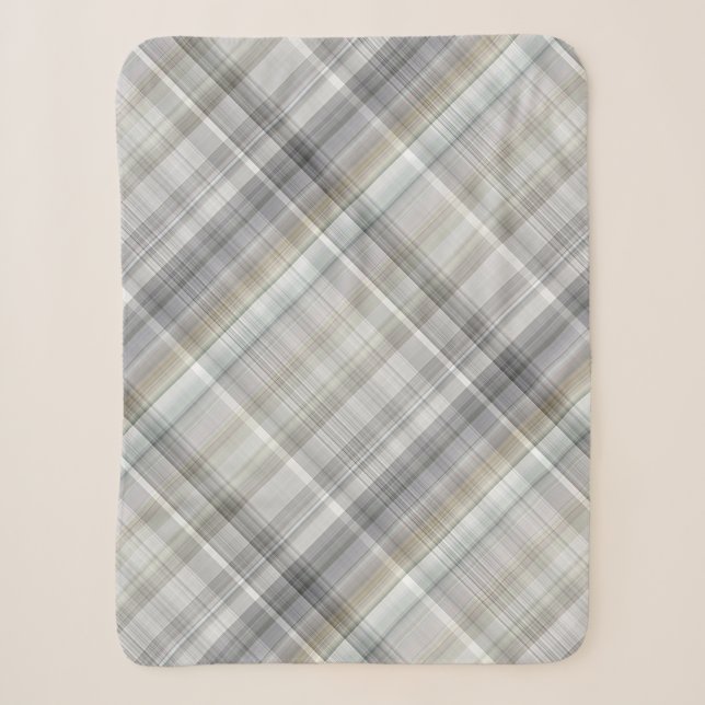 Blau/Grau/Tan Kariert Sherpadecke (Vorderseite)
