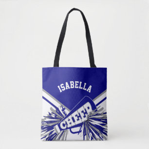 Blau, Grau und Weiß Cheerleader Design Tasche