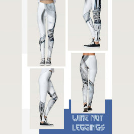 Blau-Grau und Weiß-Drehwirbel Abstrakt Leggings